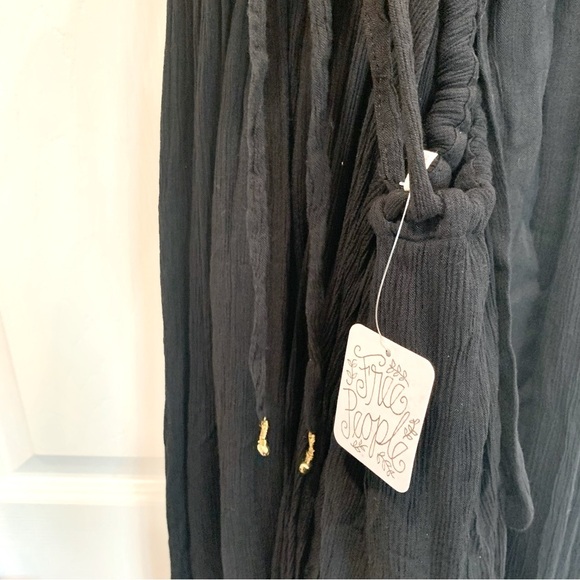 FREE PEOPLE Black Greek Goddess Strong Statement Thigh Slits Maxi Dress - Picture 10 of 15